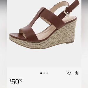 Jones New York Cognac Jenny Sortee Wedge Sandals